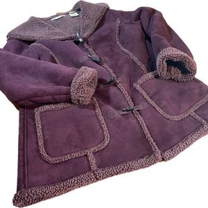 L.L. Bean - Faux Suede Sherpa Toggle Coat - Women